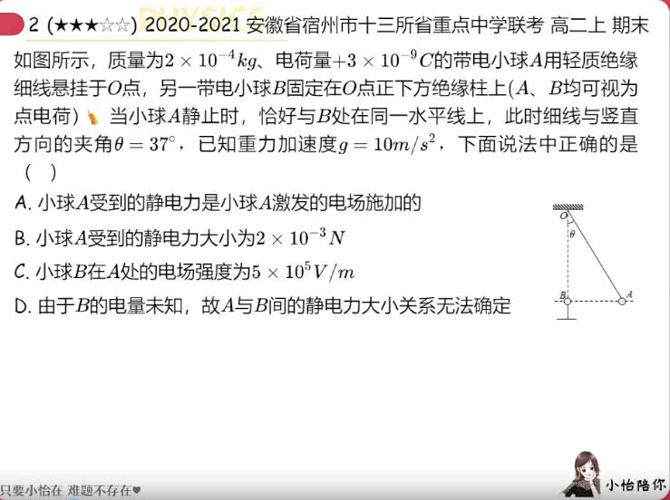 李静怡 2023高二物理 A班 寒假班