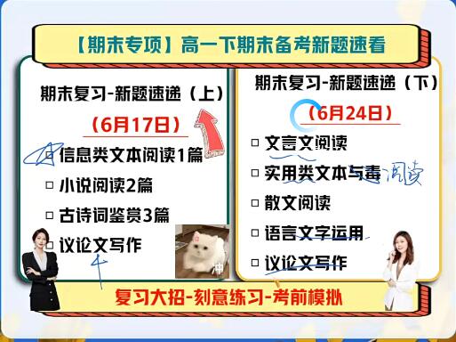 高一语文【期末复习】2023