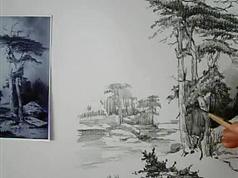 素描风景画入门教程-素描风景画步骤视频教学