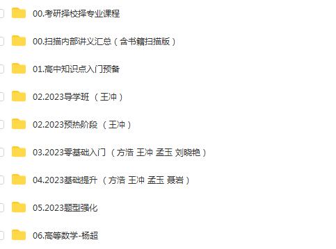 2023考研数学高端直通车【含全程班】（方浩 王冲 聂岩 孟玉合集）