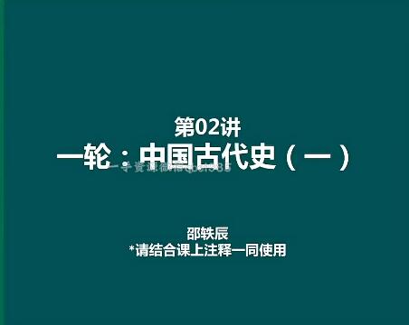 2023高考历史一轮精讲20讲-绍轶辰教授